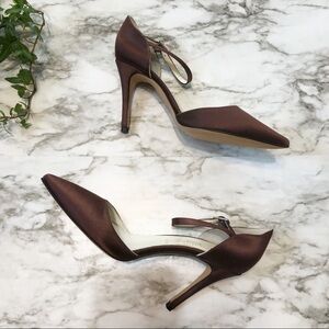 Something Bleu Bridal Satin Heels Purple Sz 7.5